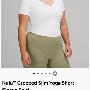 Lululemon Nulu Cropped Slim Short Sleeve Top